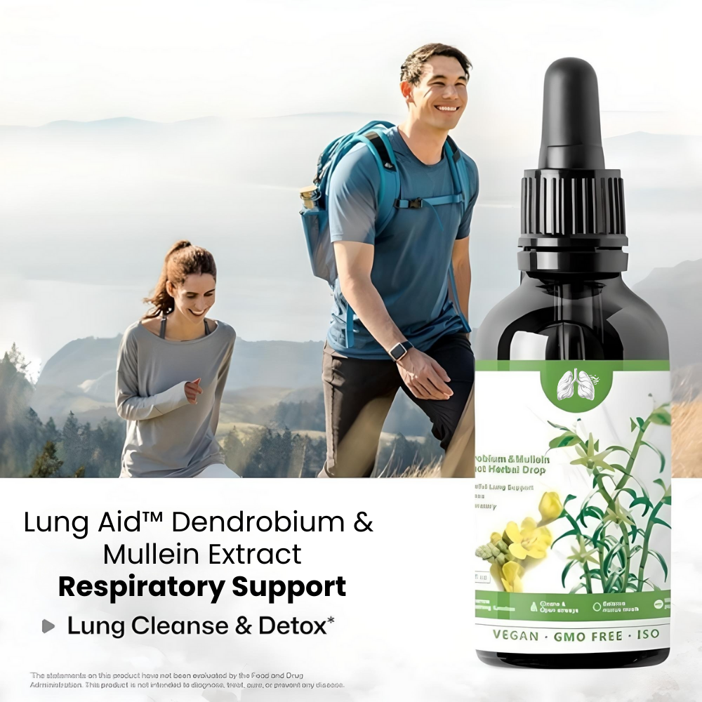 Lung Aid™ Dendrobium & Mullein Extract: Powerful Lung Support, Respiratory Cleanse & Repair.