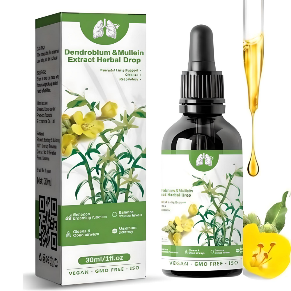 Lung Aid™ Dendrobium & Mullein Extract: Powerful Lung Support, Respiratory Cleanse & Repair.