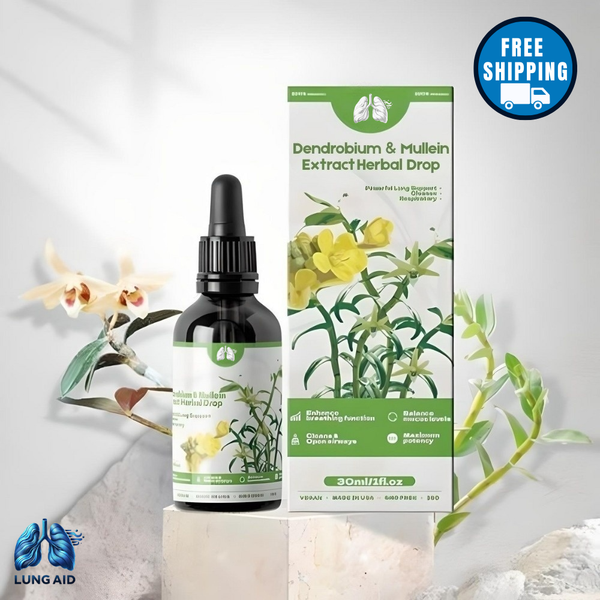 Lung Aid™ Dendrobium & Mullein Extract: Powerful Lung Support, Respiratory Cleanse & Repair.