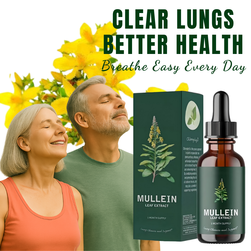 Lung Aid™ Mullein + Chlorophyll Organic Non-GMO Extract:  Powerful Respiratory Cleanse, Repair & Immune Support